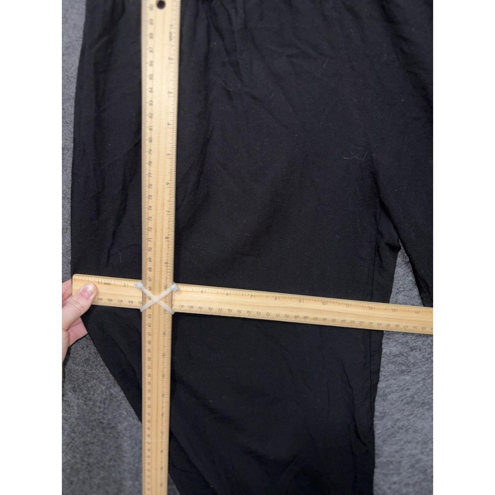 Baik Baik Honolulu Black Cropped Ruffle Bottom Pants Foldover Waist L / XL Rayon - Picture 6 of 8